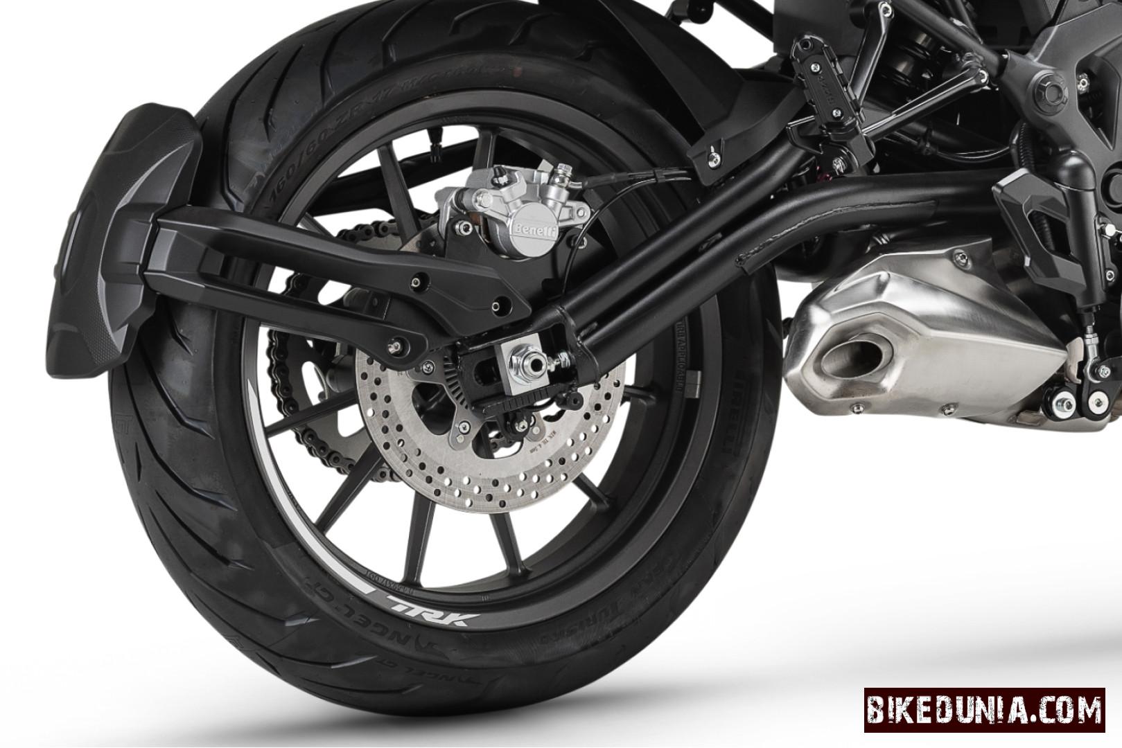 Benelli TRK 502 Rear Wheel and Stylish Exhaust