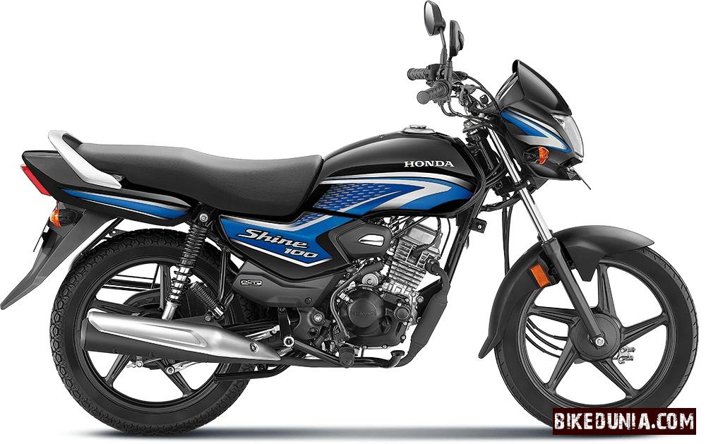 Honda Shine 100 2025 Black with Blue