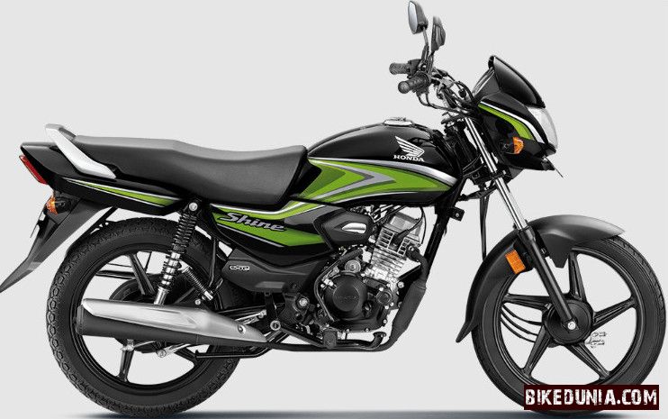 Honda Shine 100 Black With Green