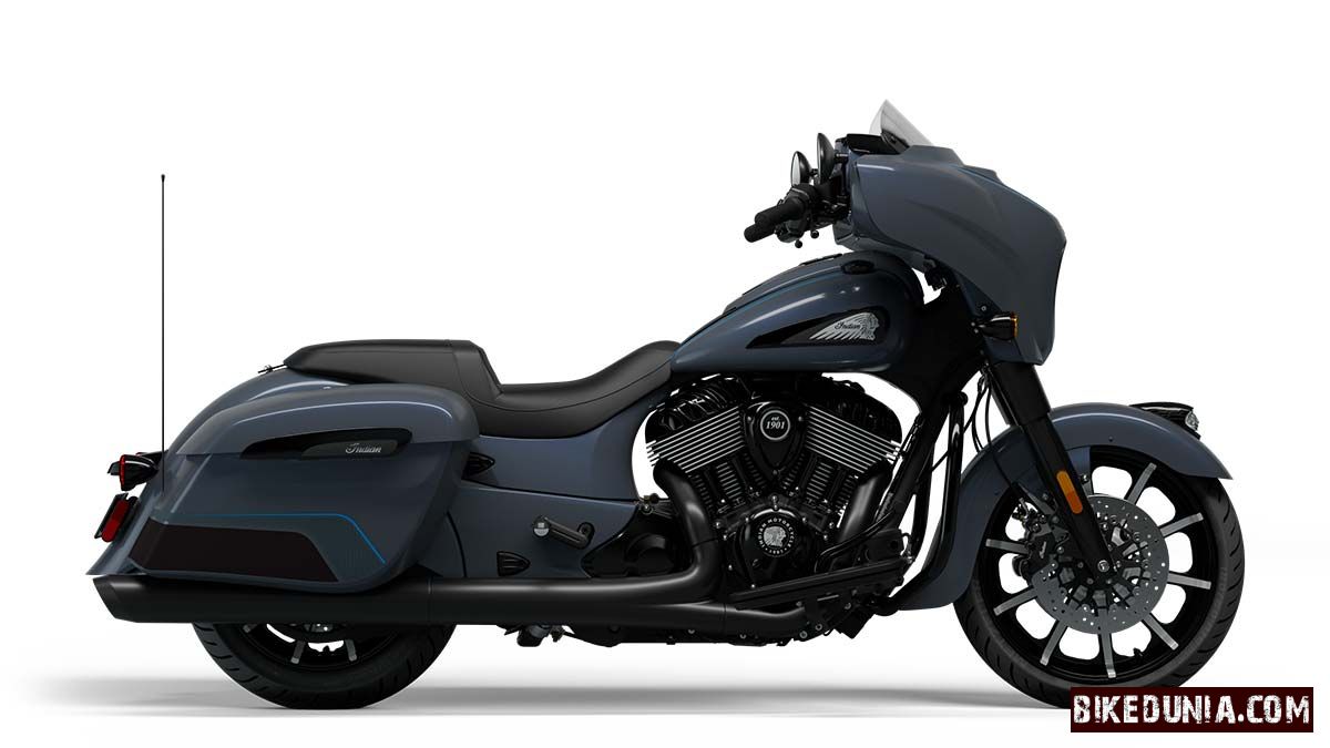 Indian Chieftain Dark Horse Stealth Gray Azure w/ Graphics