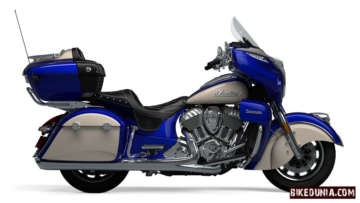 Indian Roadmaster 2025 Spirit Blue Metallic/Silver Quartz Metallic
