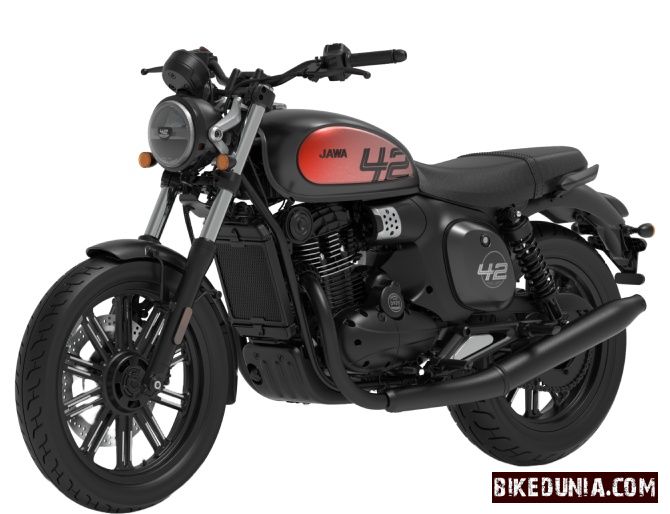 Jawa 42 FJ Deep Black Matte Red Clad