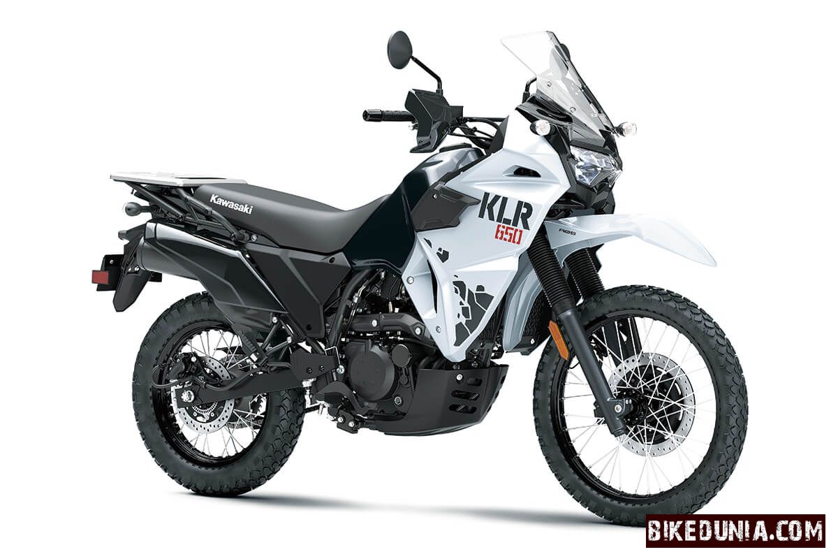 Kawasaki KLR 650 2025 Pearl Crystal White/Metallic Carbon Gray