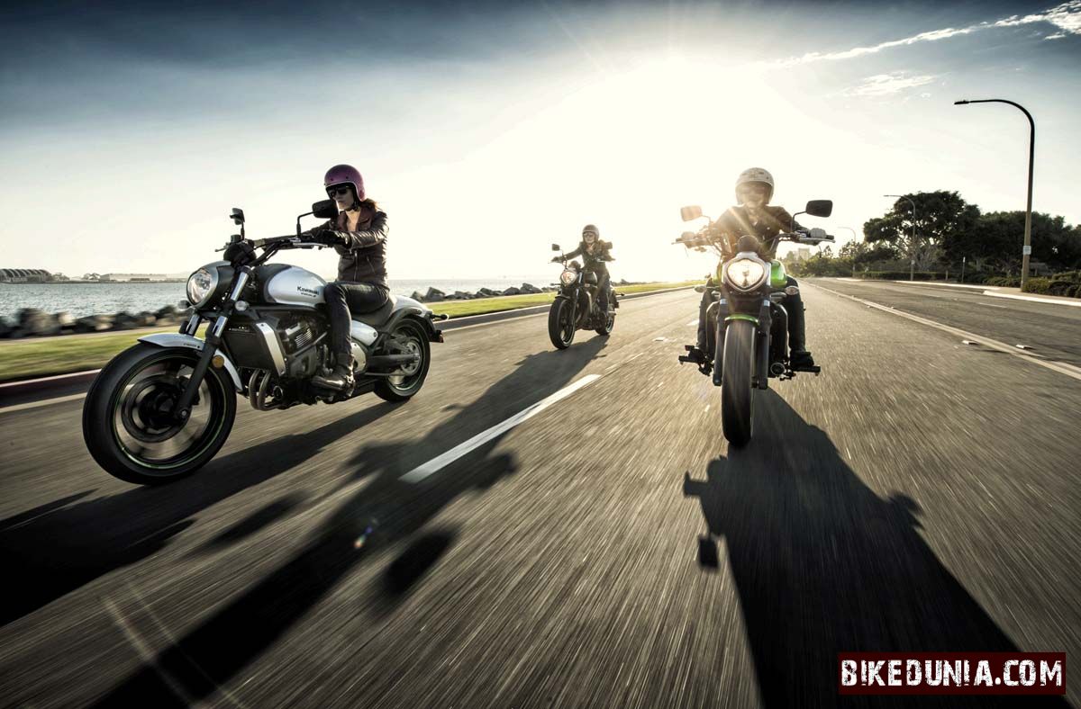 Kawasaki Vulcan S 650 Three colours on road