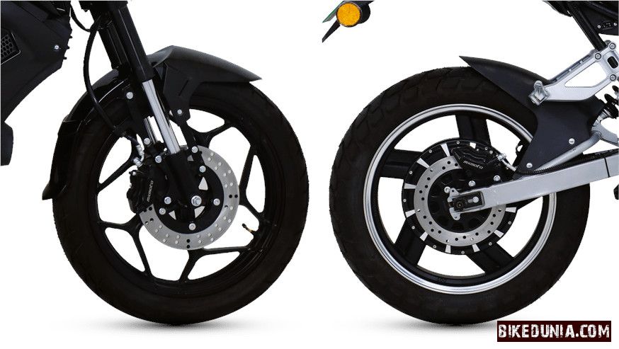 MX Moto MX9 - Disc brake on both the front and rear wheels