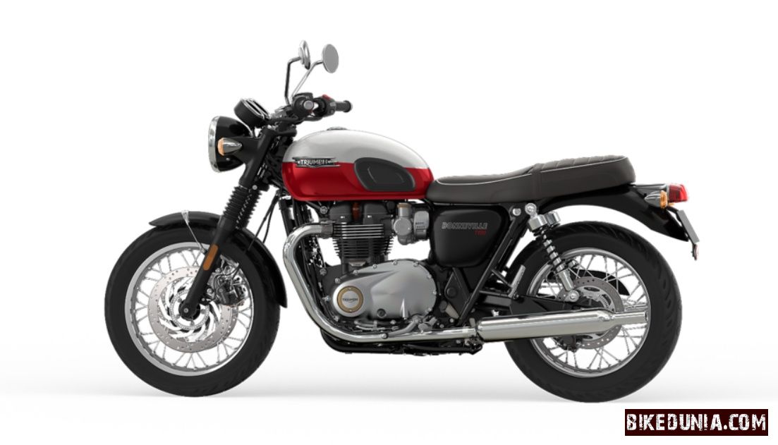 Triumph Bonneville T120 Crystal White / Cranberry Red