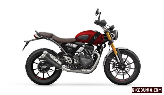 Triumph Scrambler 400 X 2025 Volcanic Red and Phantom Black