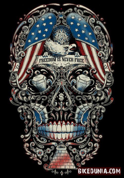 American Flag Biker Tattoo
