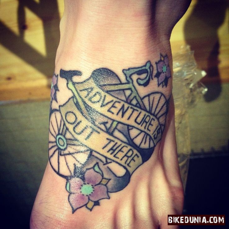 Biker Girl Ankle Tattoo