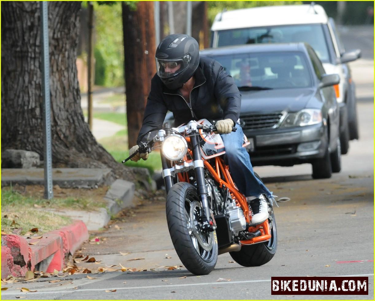 Brad Pitt Orange Motorcycle